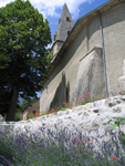 Photo : L'glise avec la lavande