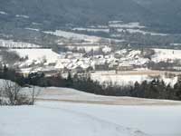 Photo : Vue du village enneig