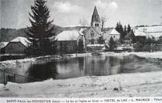 Photo : Le lac et l'glise en hiver